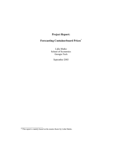 Project Report:  Forecasting Containerboard Prices Lidia Marko