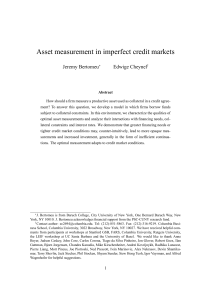 Asset measurement in imperfect credit markets Jeremy Bertomeu Edwige Cheynel
