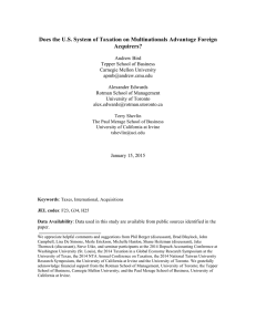 Does the U.S. System of Taxation on Multinationals Advantage Foreign Acquirers?