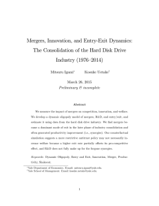 Mergers, Innovation, and Entry-Exit Dynamics: Industry (1976–2014)