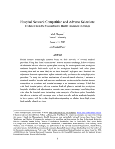 Hospital Network Competition and Adverse Selection: Mark Shepard