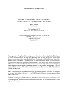 NBER WORKING PAPER SERIES DEMAND ANALYSIS USING STRATEGIC REPORTS: