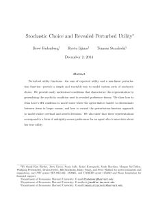 Stochastic Choice and Revealed Perturbed Utility ∗ Drew Fudenberg Ryota Iijima