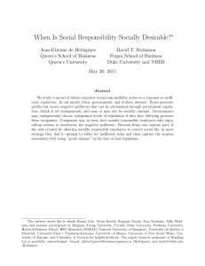 When Is Social Responsibility Socially Desirable?