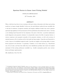 Spurious Factors in Linear Asset Pricing Models SVETLANA BRYZGALOVA 23 November, 2014
