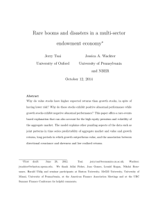 Rare booms and disasters in a multi-sector endowment economy ∗ Jerry Tsai