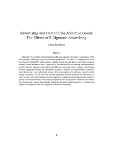 Advertising and Demand for Addictive Goods: The Effects of E-Cigarette Advertising