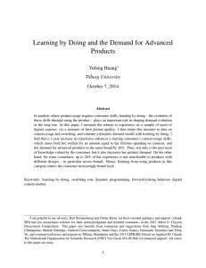 Learning by Doing and the Demand for Advanced Products Yufeng Huang Tilburg University
