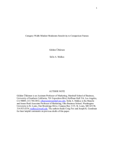 Category Width Mindset Moderates Sensitivity to Comparison Frames Gülden Ülkümen