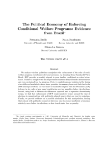 The Political Economy of Enforcing Conditional Welfare Programs: Evidence from Brazil ∗