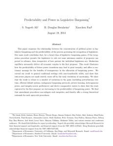 Predictability and Power in Legislative Bargaining S. Nageeb Ali B. Douglas Bernheim