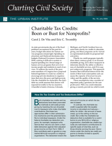 Charting Civil Society Charitable Tax Credits: Boon or Bust for Nonprofits?