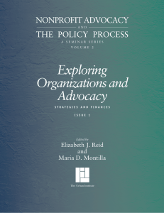 Exploring Organizations and Advocacy NONPROFIT ADVOCACY