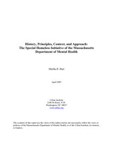 History, Principles, Context, and Approach: Department of Mental Health