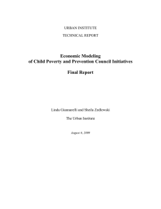 Economic Modeling of Child Poverty and Prevention Council Initiatives Final Report