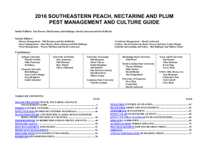 2016 SOUTHEASTERN PEACH, NECTARINE AND PLUM PEST MANAGEMENT AND CULTURE GUIDE