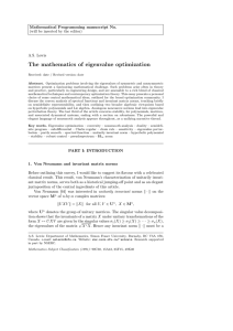 The mathematics of eigenvalue optimization Mathematical Programming manuscript No. A.S. Lewis