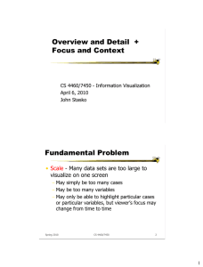 Overview and Detail  + Focus and Context Fundamental Problem •