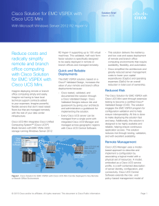 Cisco Solution for EMC VSPEX with Cisco UCS Mini Reduce costs and