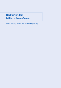 Backgrounder: Ombudsman DCAF Security Sector Reform Working Group 36