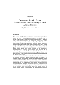 Gender and Security Sector Transformation – From Theory to South African Practice