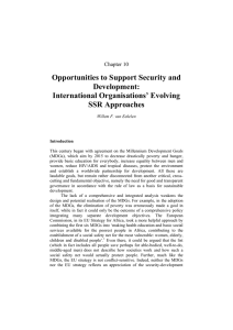 Opportunities to Support Security and Development: International Organisations’ Evolving SSR Approaches