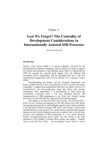 Lest We Forget? The Centrality of Development Considerations in Chapter 11