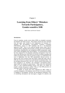 Learning from Others’ Mistakes: Towards Participatory, Gender-sensitive SSR Chapter 4