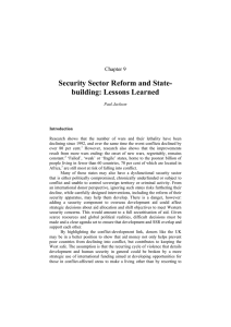 Security Sector Reform and State- building: Lessons Learned Chapter 9