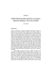 MINUSTAH and the Need for a Context- Chapter 4