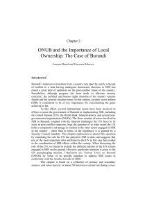 ONUB and the Importance of Local Ownership: The Case of Burundi