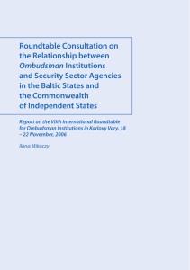 Roundtable Consultation on the Relationship between  and Security Sector Agencies