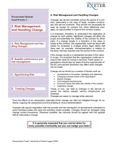A. Risk Management and Handling Changes Procurement Manual: Good Practice 2