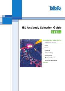 IBL Antibody Selection Guide Antibodies and ELISA Kits for: