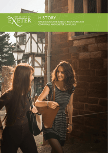 HISTORY  UNDERGRADUATE SUBJECT BROCHURE 2016 CORNWALL AND EXETER CAMPUSES