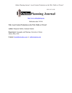 Online Planning Journal - Local Content Production on the Web: Public... Publication date 7/07/01 Akron, Ohio, USA