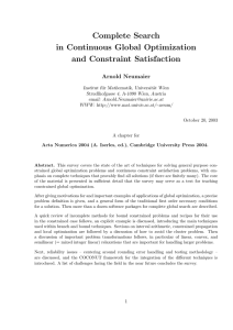 Complete Search in Continuous Global Optimization and Constraint Satisfaction Arnold Neumaier