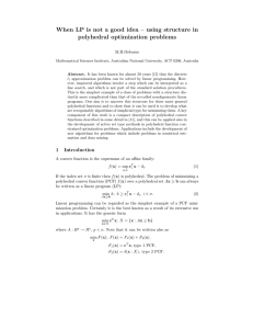 When LP is not a good idea – using structure... polyhedral optimization problems M.R.Osborne