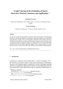 Graph Coloring in the Estimation of Sparse Shahadat Hossain Trond Steihaug