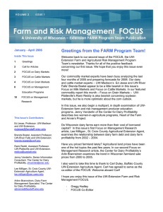 Farm and Risk Management  FOCUS