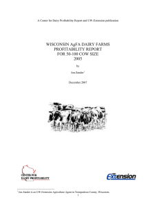 WISCONSIN AgFA DAIRY FARMS PROFITABILITY REPORT FOR 50-100 COW SIZE