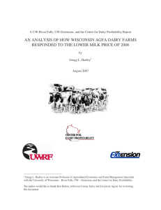 AN ANALYSIS OF HOW WISCONSIN AGFA DAIRY FARMS