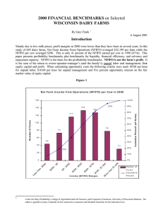 2000 FINANCIAL BENCHMARKS WISCONSIN DAIRY FARMS  Introduction