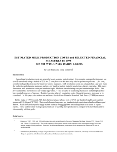 ESTIMATED MILK PRODUCTION COSTS and SELECTED FINANCIAL MEASURES IN 1995