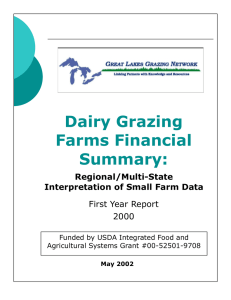 Dairy Grazing Farms Financial Summary: First Year Report