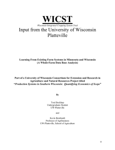 WICST Input from the University of Wisconsin Platteville