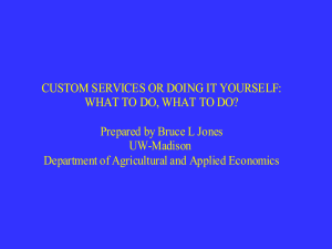 CUSTOM SERVICES OR DOING IT YOURSELF: