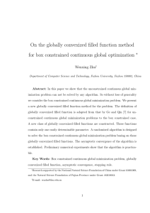 On the globally convexized filled function method ∗ Wenxing Zhu