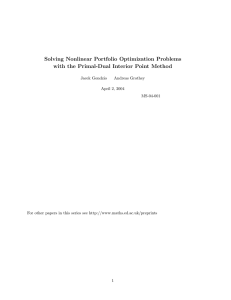 Solving Nonlinear Portfolio Optimization Problems with the Primal-Dual Interior Point Method