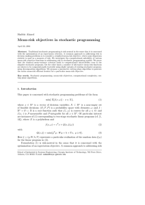 Mean-risk objectives in stochastic programming Shabbir Ahmed